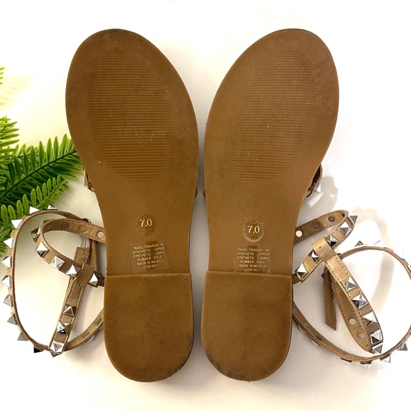 Steve Madden Silver Studded Brown Sandals - Picture 11 of 15